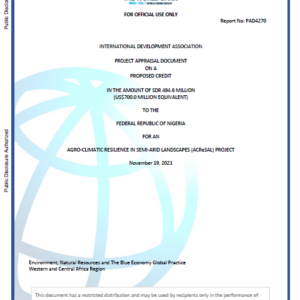 ACReSAL Project Assessment Document (PAD)